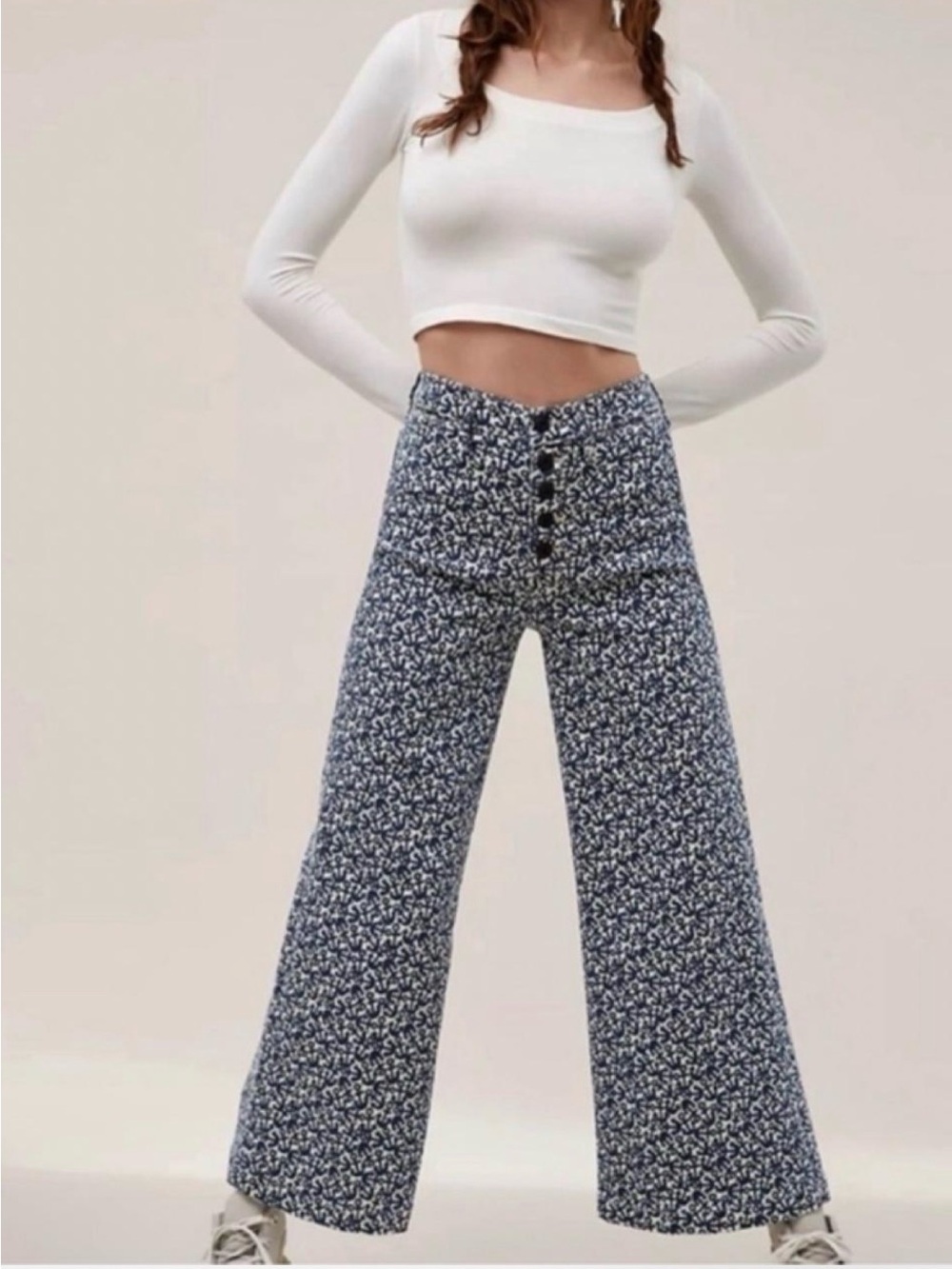 Mother denim the pixie sailor ankle pant nautical anchor print trouser jeans 27